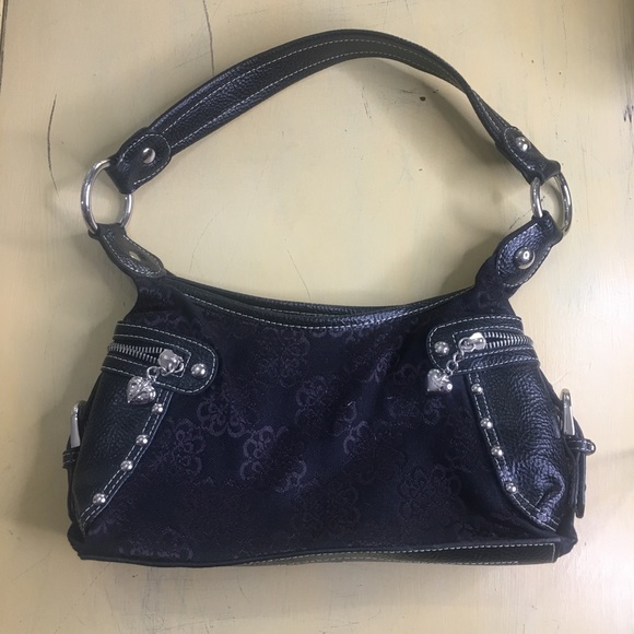 Kathy Van Zeeland Handbags - Kathy Van Zeeland Canvas and Leather Studded small Shoulder Purse